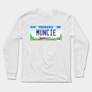 Muncie Indiana License Plate Long Sleeve T-Shirt